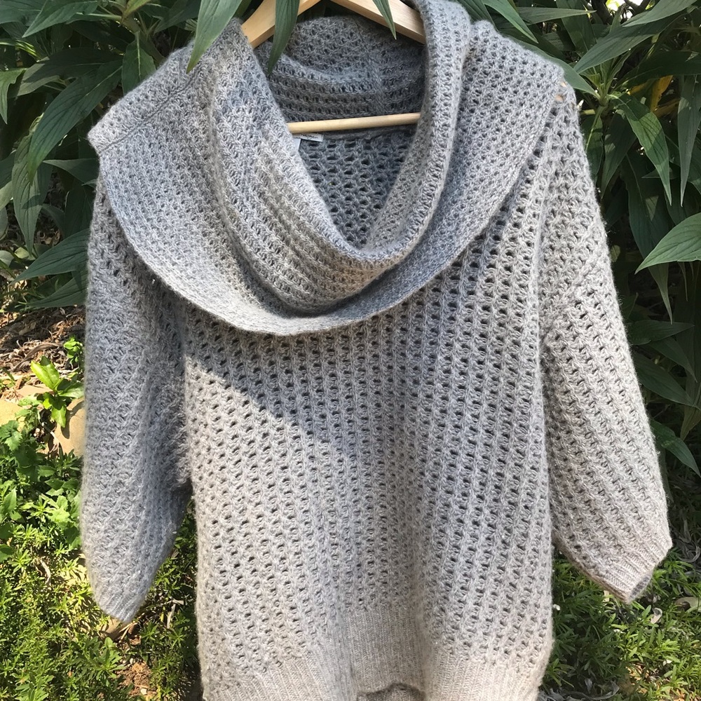 Grey Cowl Neck Sweater